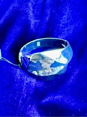 Chunky Twisted Silver Bangle Bracelet